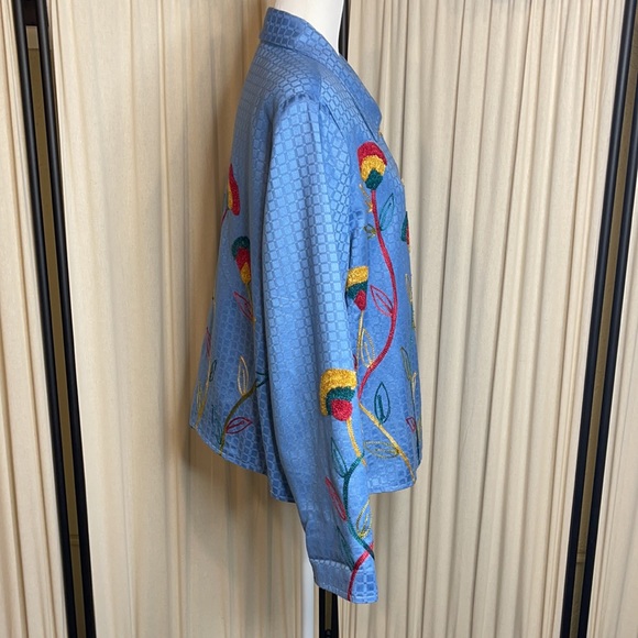 ALEX KIN- EMBROIDERED FLORAL BLAZER OR COAT SIZE LARGE RETRO STYLE - VINTAGE - Picture 7 of 14